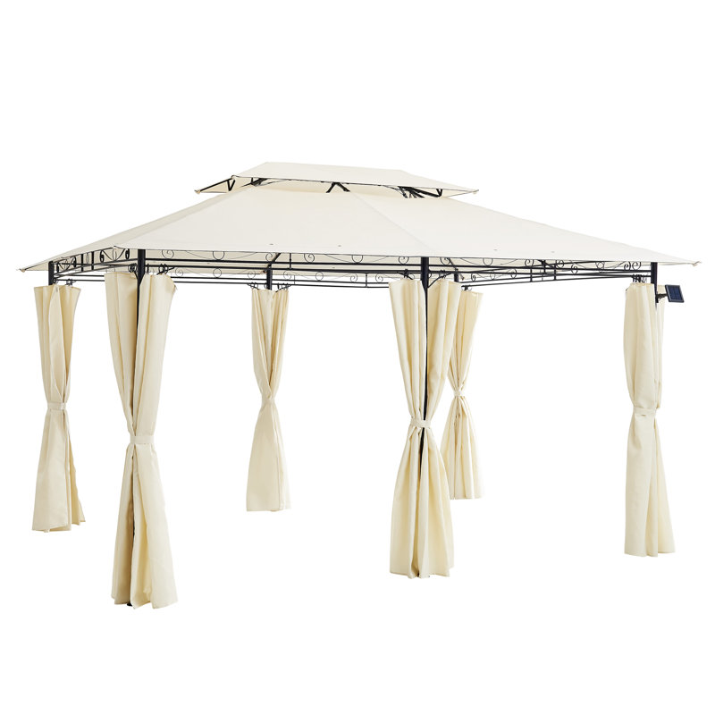 Gabriola 4m x 3m Metal Patio Gazebo, Beige