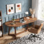 Bureau d'ordinateur de direction ovale 63 po avec plateau en bois massif et pieds-133574034