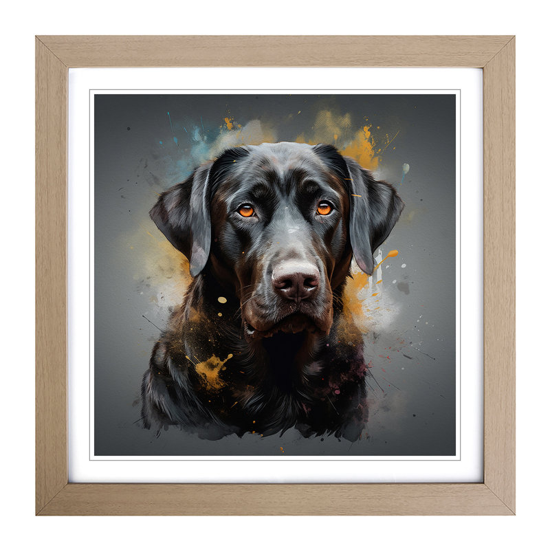 Labrador Retriever Conceptual Art - Framed Print, Oak