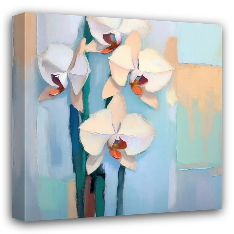 "Orchidée 2" sur toile, H 15 po x l 15 po