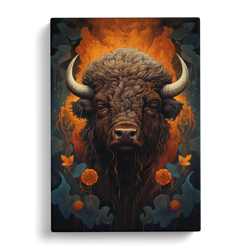 Bison Symbolism - No Frame Print, 50cm H x 35cm W x 3cm D
