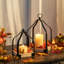 Lanterne décorative de style campagnard: ensemble de 2 porte-bougies rustiques en bois pour la décoration intérieure, salle à manger, cuisine, cheminée, manteau de cheminée, décorations, centre de table de Noël