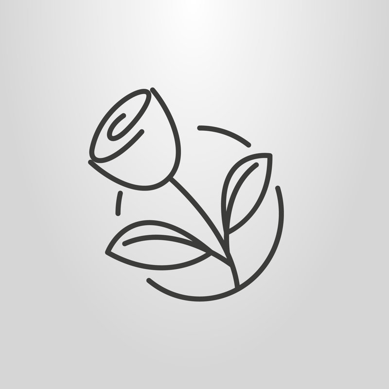 «Terrica Linear Rose Icon» par Heorhii Aryshtevych, H 12 po x l 12 po x P 1,25 po