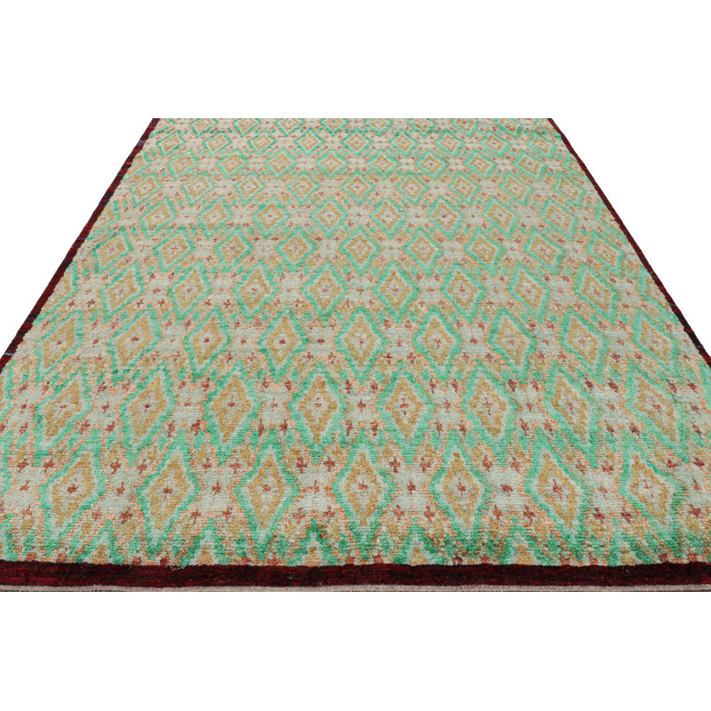 Hand Knotted Wool Geometric Area Rug