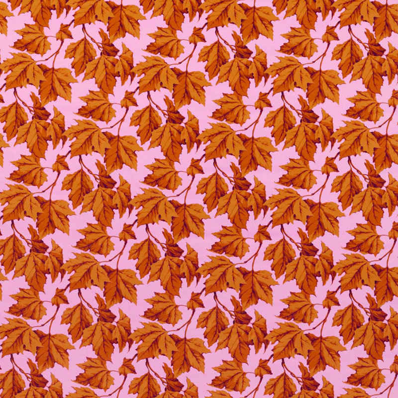 Dappled Leaf Fabric, Amber/Rose