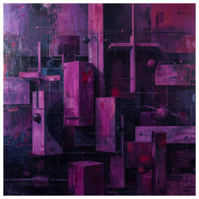 Couvertures mauves à motif géométrique abstrait