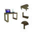 Bureau d'écriture rectangulaire avec base à 4 pieds et finition beige, surface de travail en panneau de particules de 47,2 W-130088206