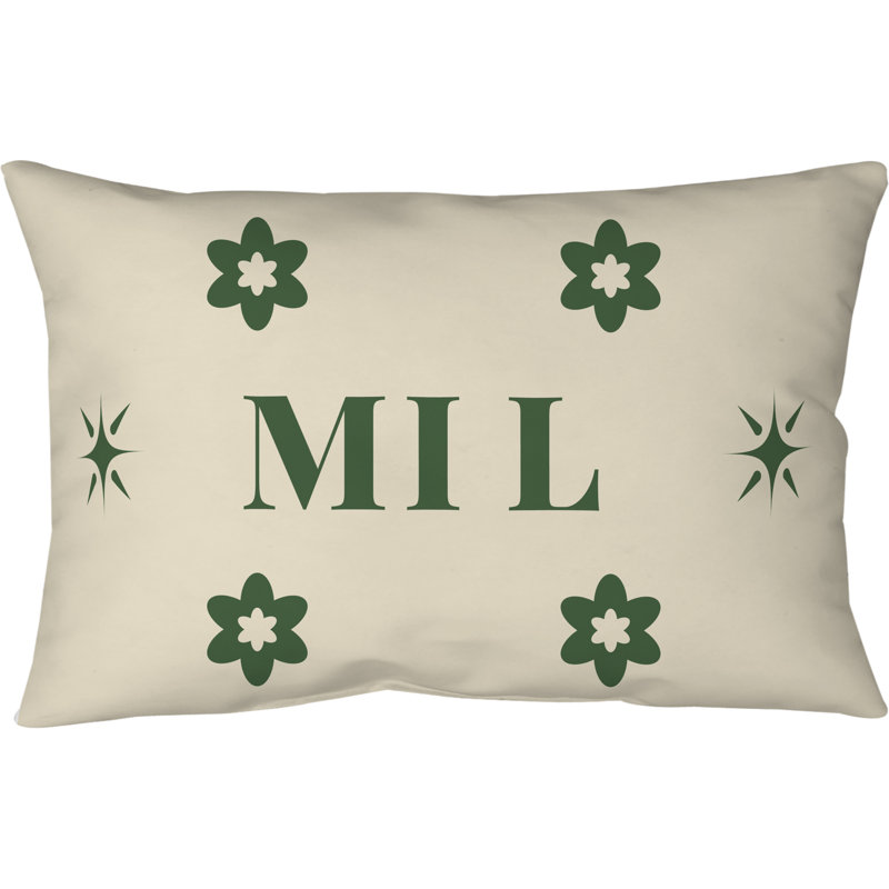 Coussin Milwaukee Basketball , Crème/vert, Rectangulaire H 14 po x l 20 po