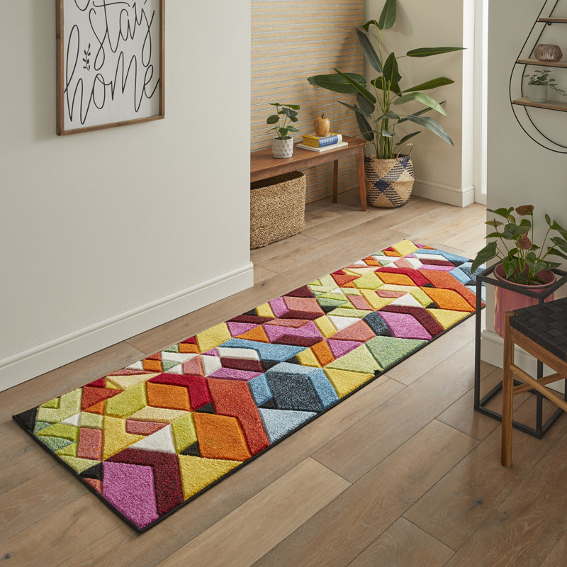 Geometric Area Rug, Runner 80 x 240cm