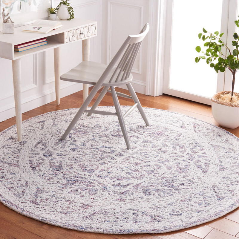 Metro Hand Tufted Performance Floral Rug, Round 6'