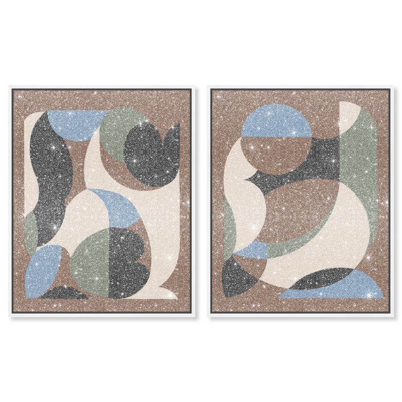 Centered Harmony Set Set by Oliver Gal, 31" H x 25" W, White Floater Frame