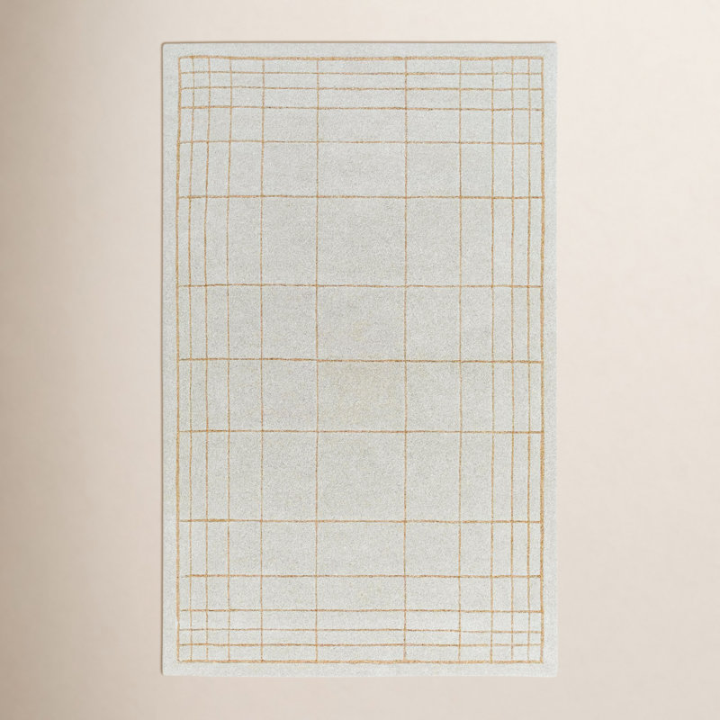 Mallory Gray Hand Tufted Area Rug, Rectangle 5' x 8'