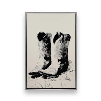 Western Noir, reproduction sur toile dans un cadre