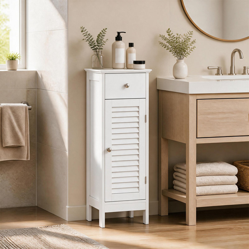 Armoire à linge autoportante Alydia, Blanc