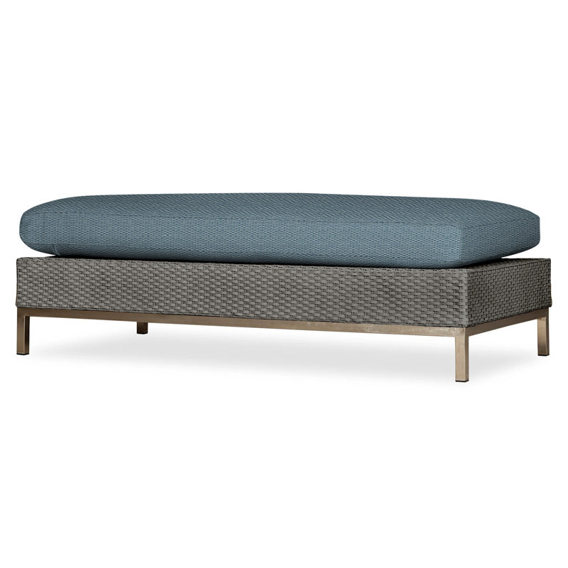 Elements Outdoor Ottoman, Pewter, Demo Oatmeal