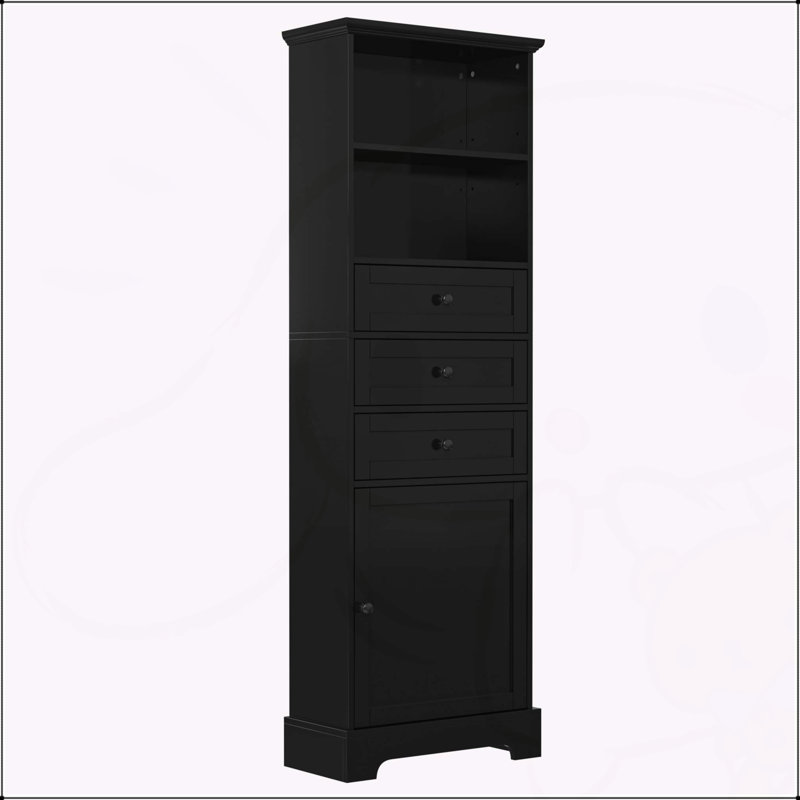Grande armoire de rangement polyvalente avec plusieurs compartiments pour divers espaces, Noir