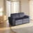 2-Piece Dark gray microfiber double-arm loveseat