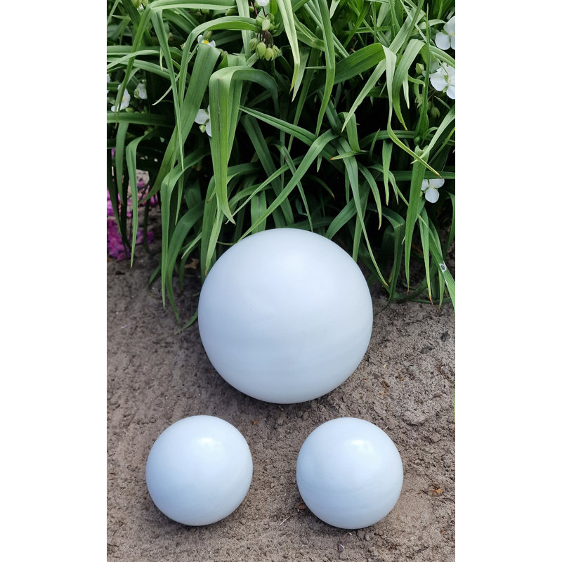 Casamassina Stainless Steel Gazing Ball, 20cm H x 30cm W x 30cm D, White