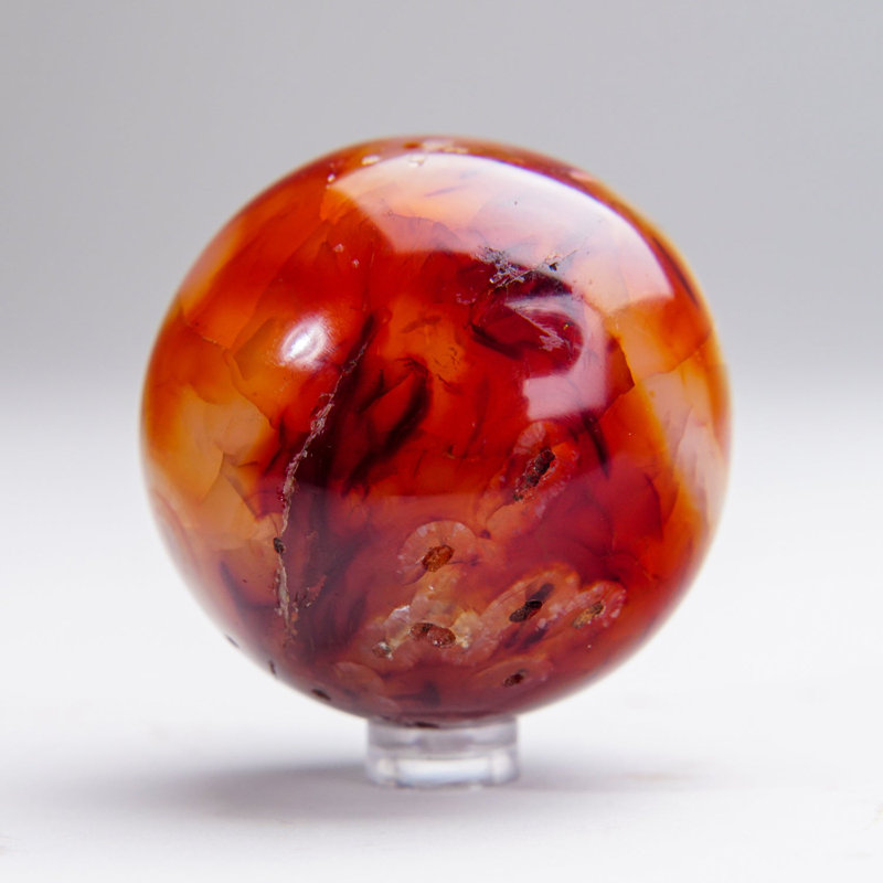 Polished Carnelian Agate Sphere from Madagascar