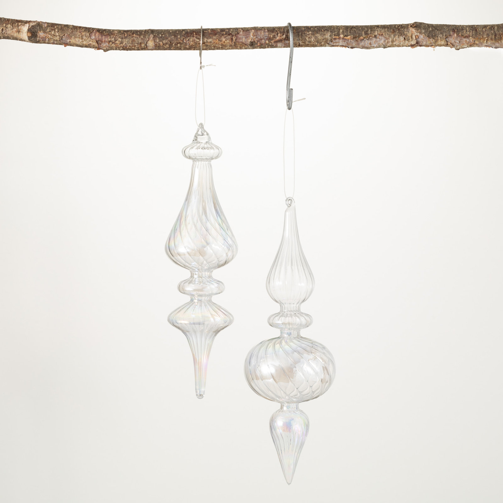 Gilded Elegance 9.75'' Glass Finial Ornament