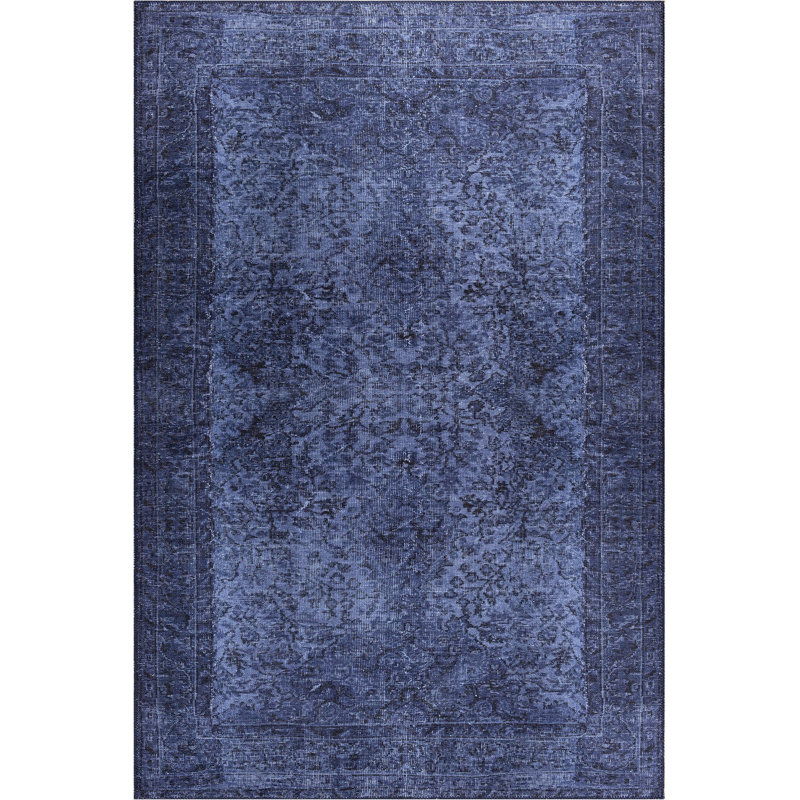 Premium Blue Area Rug, 2.5 x 5.0 Feet | 100% Polyester, 1850 g/m² | Soft 0.16 in Pile Height, Recycled Poly Cotton Underside | Ideal for Living Room, Bedroom, & Home Décor | Durable & Easy to Maintain