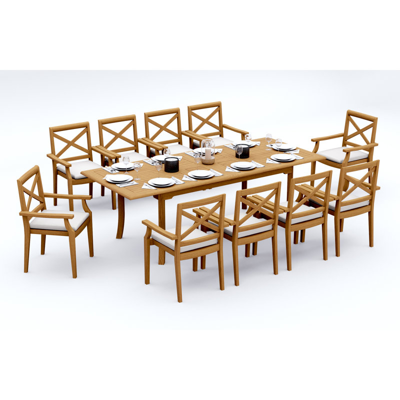 Ensemble repas extérieur rectangulaire Damarrea, 10