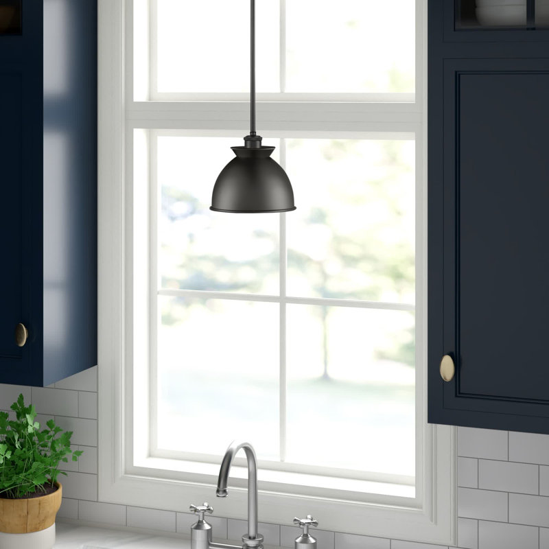 Arev 1 - Light Single Pendant, No Bulb Included, Matte Black, Antique Brass