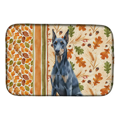 Tapis de séchage bleu Doberman Pinscher Heirloom