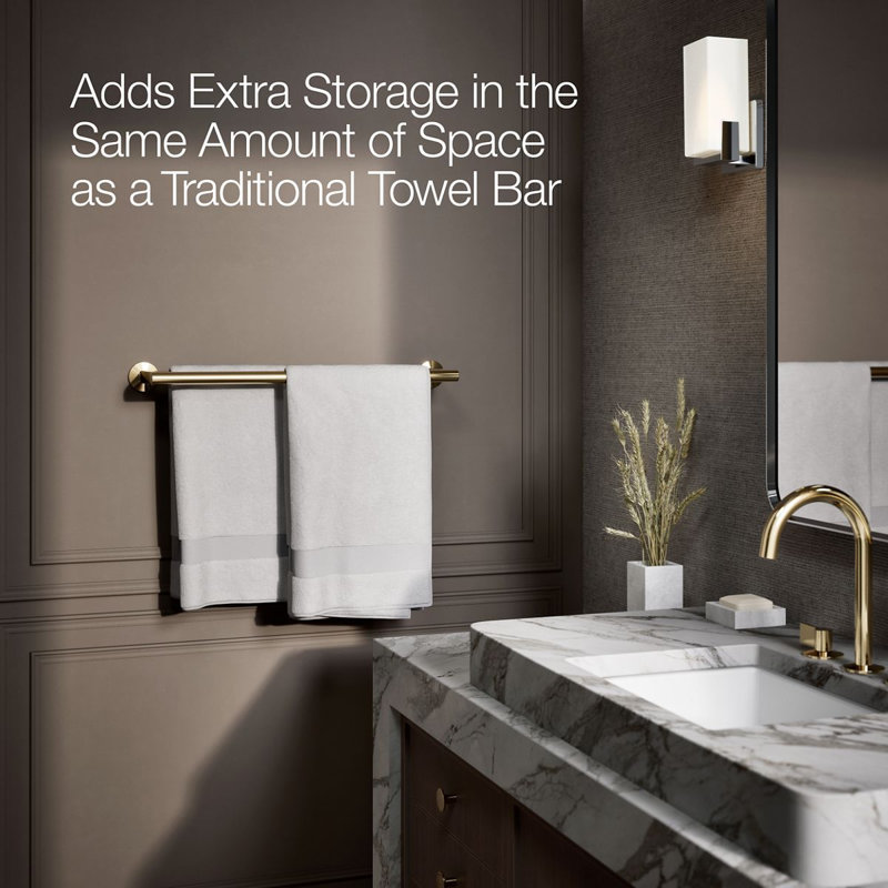 Components™ Double Towel Bar, Vibrant French Gold