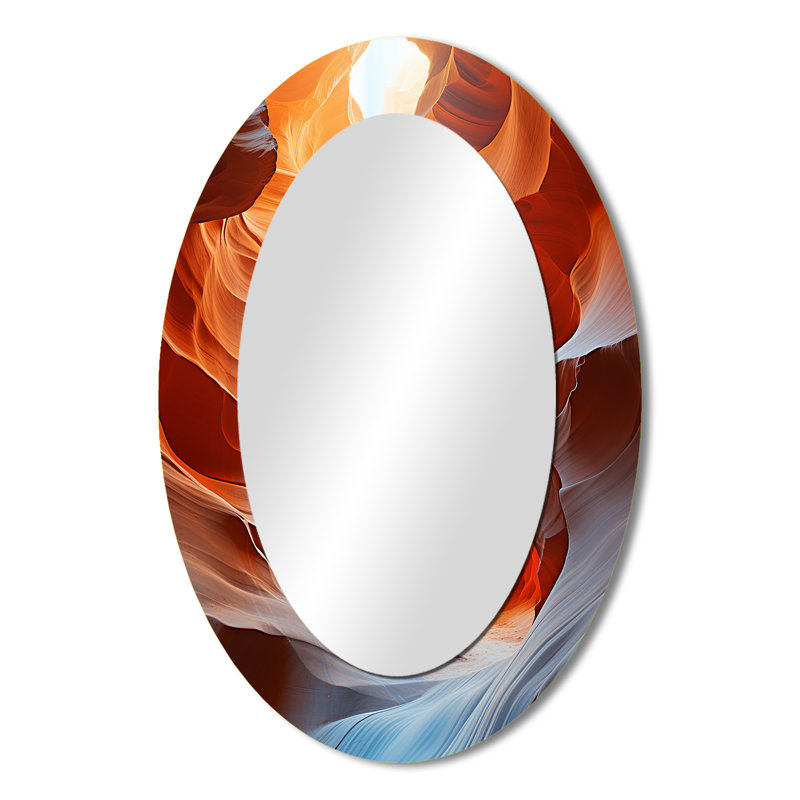 Canyon Antelope Symphony I - Landscapes Oval Decorative Mirror On Metal, 36" x 24"