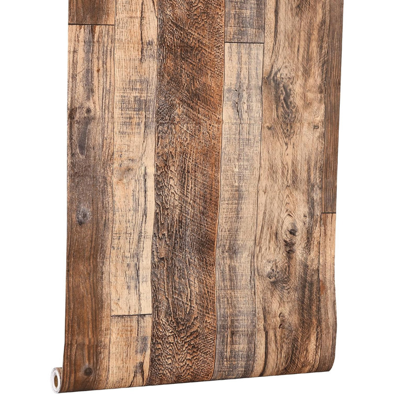 Self-Adhesive Wood Grain Wallpaper For Interior Decoration And Furniture Makeover (17.7" X 236")
