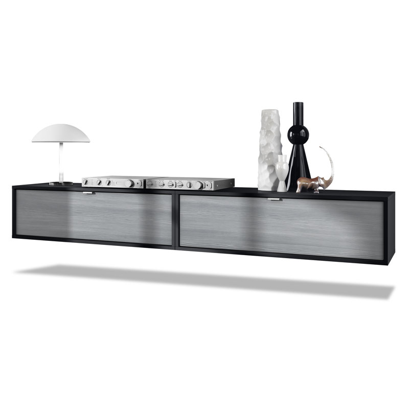 Mccaffrey Unfinished TV Stand for TVs up to 55", Black/Avola Anthracite