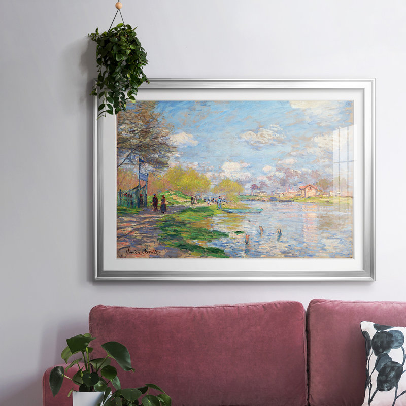 Monet, impression encadrée sur papier par Claude Monet, Argent, H 27 po x l 39 po x P 1,5 po