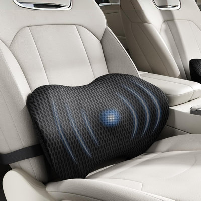 High Density Memory Foam Car Lumbar Support Pillow, 4D Breathable Mesh Back Cushion for Office Chair Driving Seat
