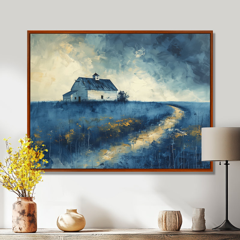 Naomi - décoration murale grange, Toile avec cadre flottant brun, H 24 po x l 32 po x P 1 po