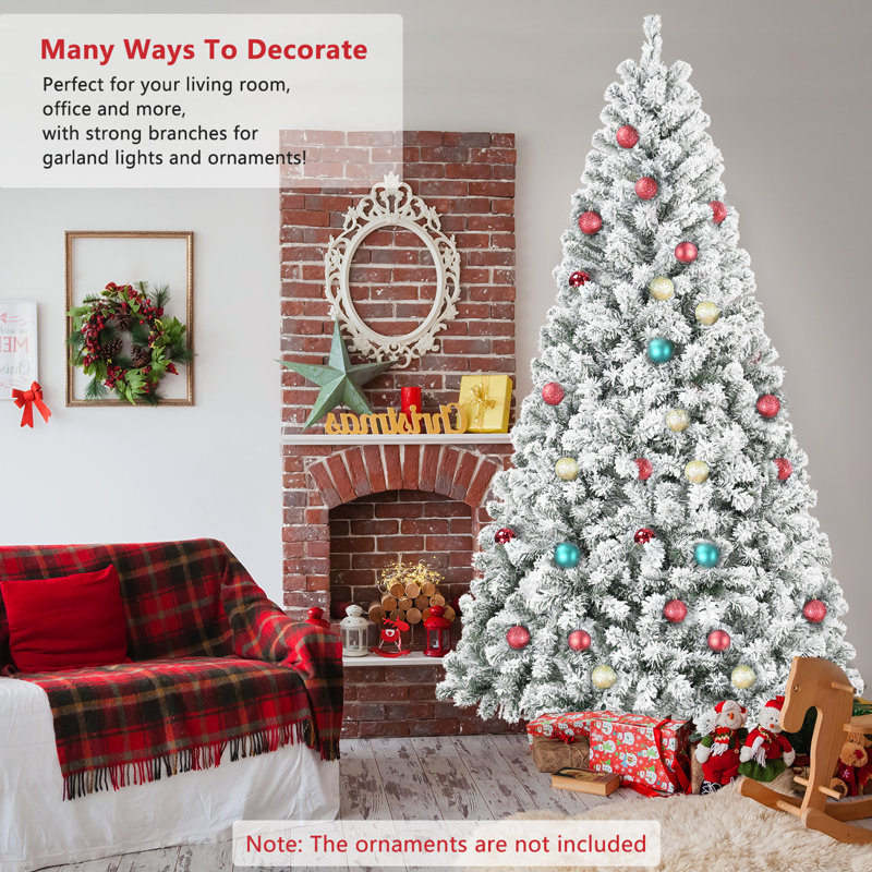 Arbre de Noël artificiel enneigé 4 pi avec base en métal Cratchit