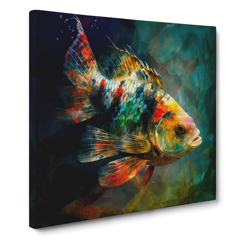 Fish Impressionism - Wrapped Canvas, 50cm H x 50cm W x 3cm D