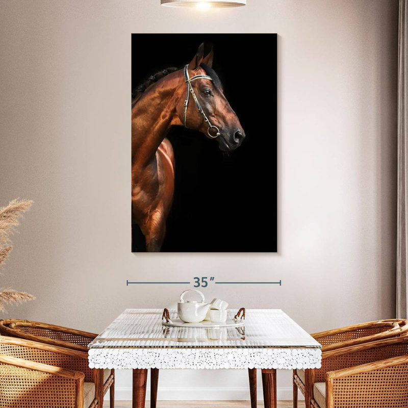 Brampt Bay Stallion Horse, 51" H x 34" W