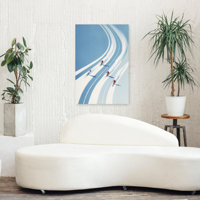 «Downhill Ski Race», art contemporain de montagne, paysage abstrait