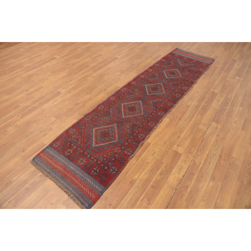 Geometric Traditional Afghan Runner Rug 2x8