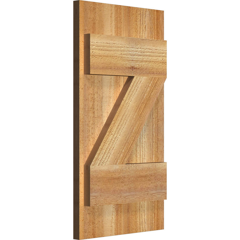 TimberCraft 5 3/8 "planches jointes avec n-lattes avec barre en Z, cèdre rouge de l'Ouest (par paire), 10 3/4 po, 20 po