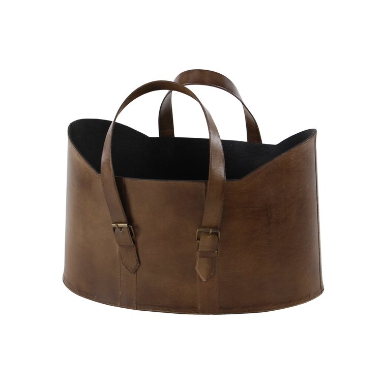 Handwoven Basket Tote Open Weave with Brown Leather Handles – CÔTE