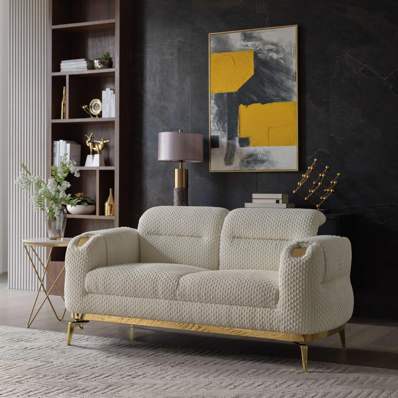 Causeuse de style moderne, Crème, crème