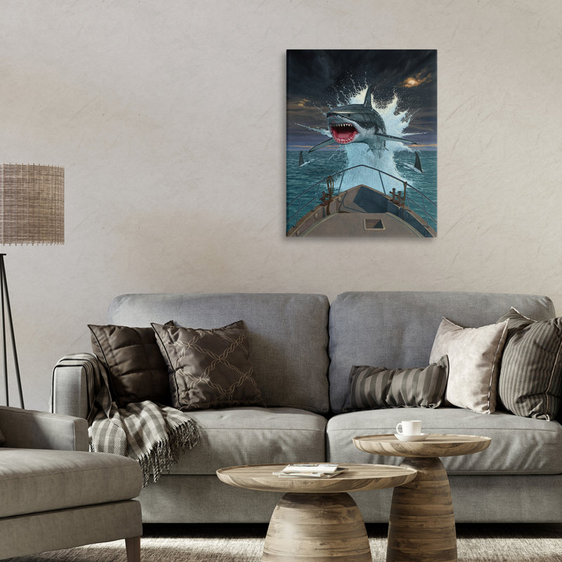 Fish Out Of Water Shark Canvas, design by Vincent Hie, 20" H x 16" W