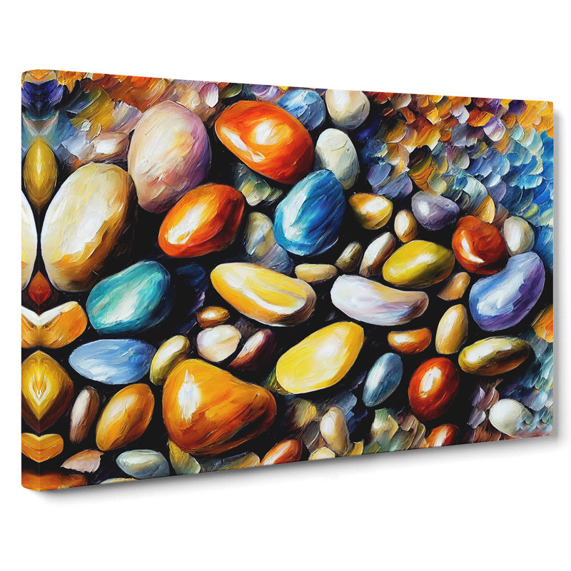 Shimmering River Pebbles Vol.3 - Wrapped Canvas, 50cm H x 76cm W x 3cm D