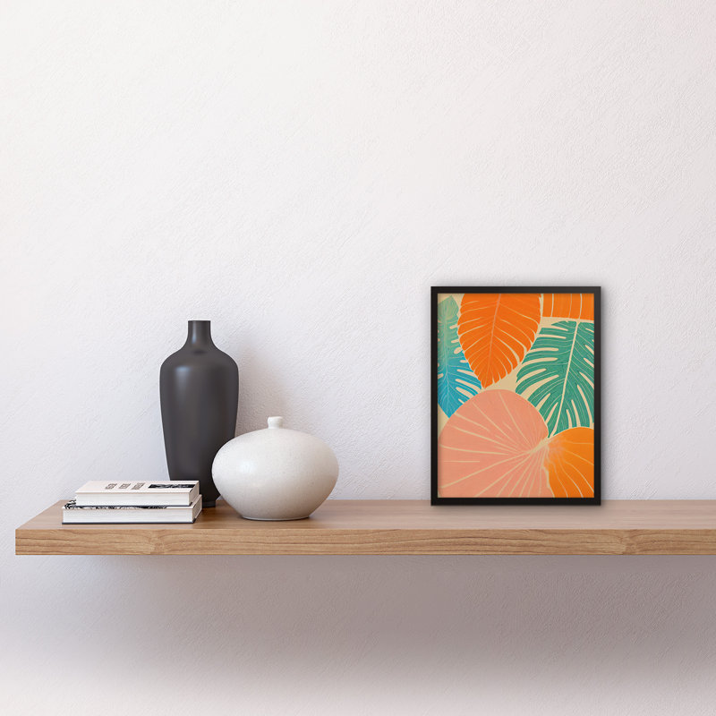 Tropic Monstera Leaf Jungle Pastel Botanic 1 Piece Single Picture Frame Wall Art, 25.9cm H x 20.6cm W x 1.5cm D