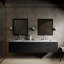 Ensemble de meuble-lavabo double 84 po avec miroir-82339690-82339691