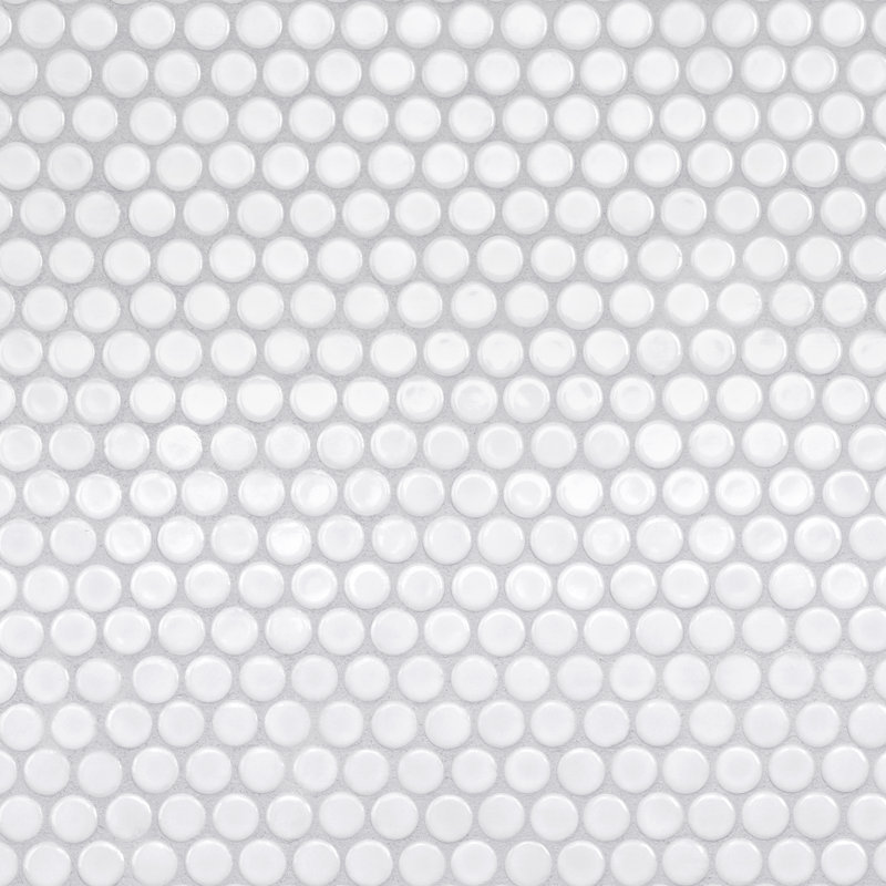 Hudson Penny Round .80" x .80" Porcelain Penny Round Mosaic Wall & Floor Tile, White
