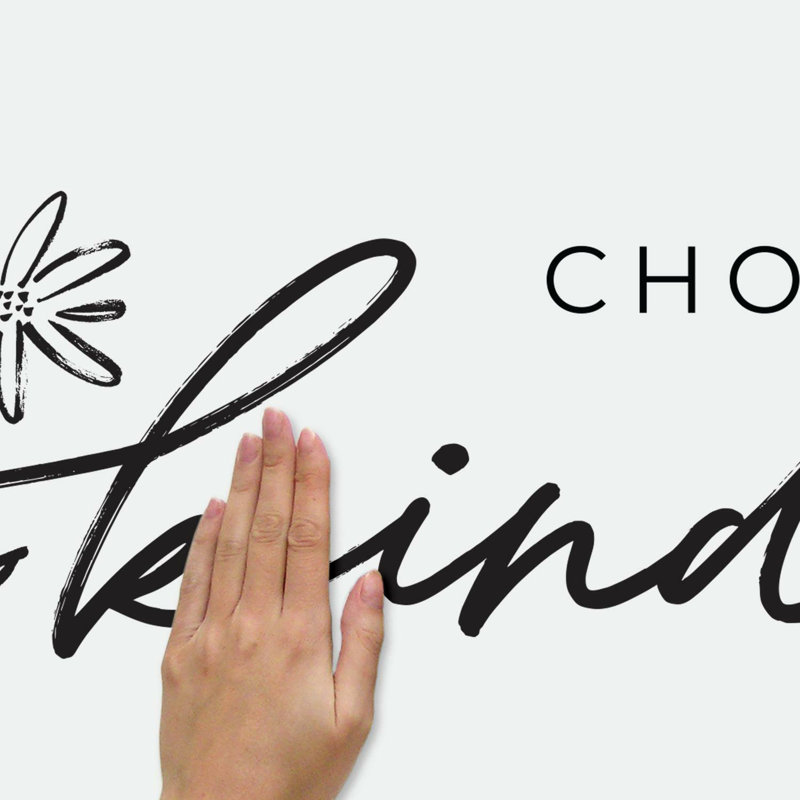 Black Choose Kindness Peel and Stick Vinyl Wall Decal