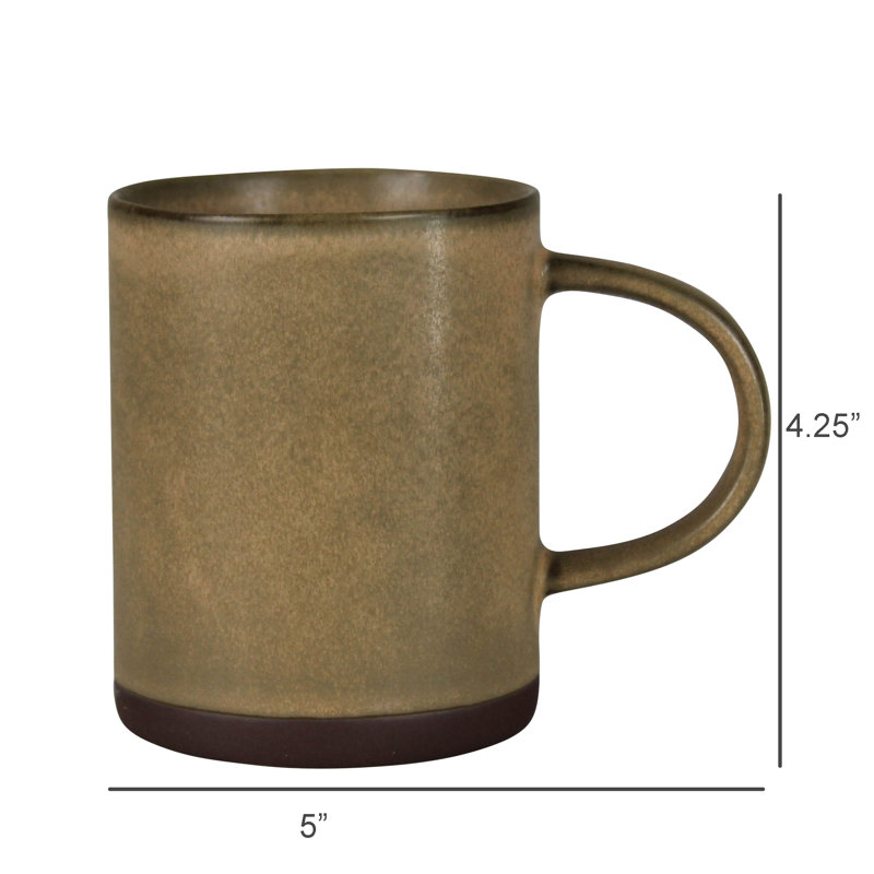 Grande tasse en céramique d'une capacité de 14 oz, Ocre